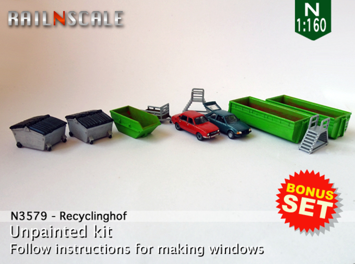 BONUS SET Recyclinghof (N 1:160) 3d printed