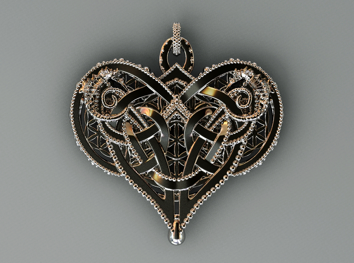 Interlocking Knot Heart Pendant 3d printed