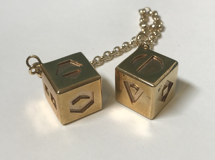 Star Wars, Sabacc Dice, Pendant 3d printed Two shown as example of material (One Pendant per order, chain not included)