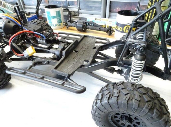 Low CG Battery Tray and Rear Cross Brace for HPI V 3d printed Shown in carbon fiber nylon printed in-house by BowHouse