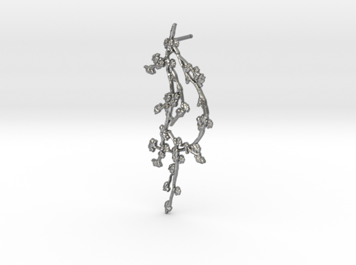 BRANCH_earrings_09_stud R subd2 3d printed