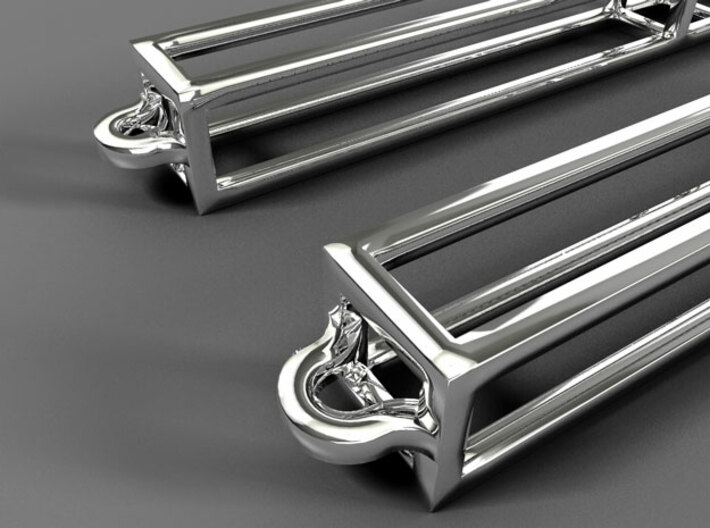 Rectangular Prism Drop Earrings 3d printed Render 3 - Tops - Premium Silver