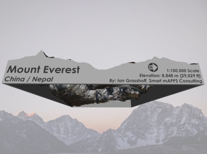 Mount Everest Region: 8"x10" 3d printed 