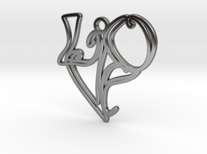 Love Earring (Harrington Font) 3d printed