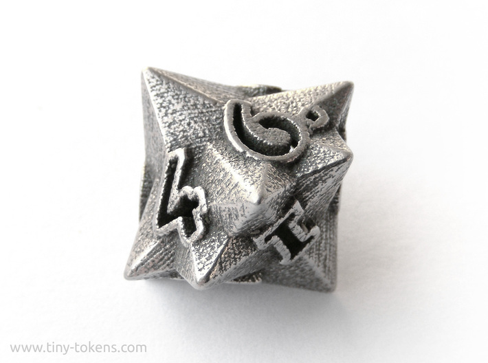 Faceted - D10, ten sided gaming dice 3d printed 