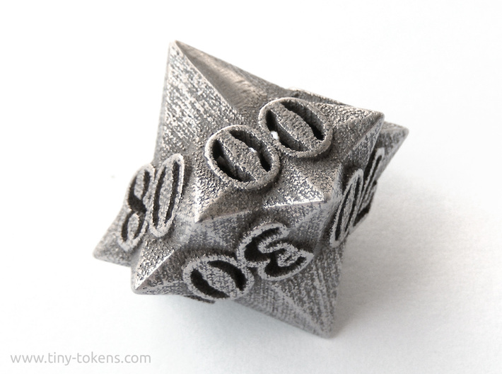 Faceted - 10D10, ten sided gaming dice, D% decader 3d printed