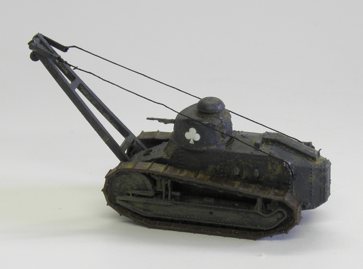 1/87th scale Renault Ft-17 crane 3d printed Photo and painting by Dr. Peter Franke.
