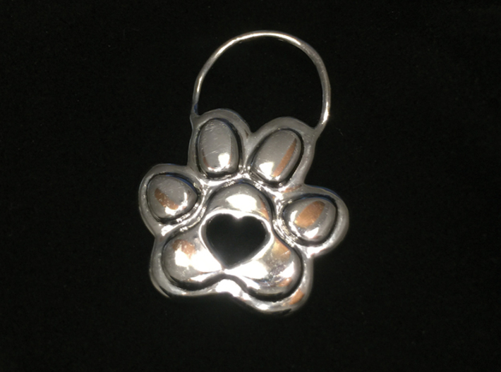 Simply Paw*fect 3d printed Paw*fect Pendant Charm in Polished Silver