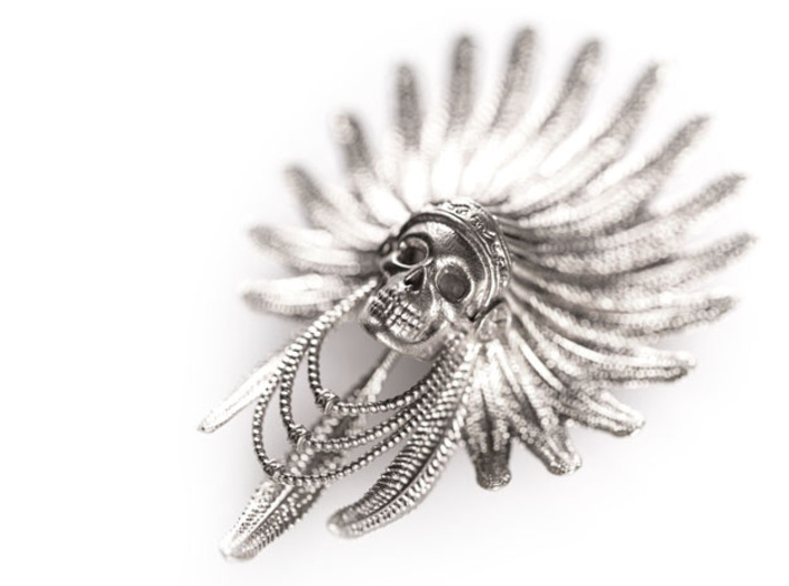 Indian Chief: Skull Pendant 3d printed Front view 