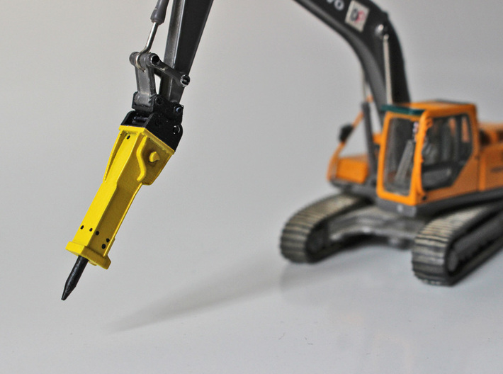 HO - Hydraulic Hammer for 25-35t excavators 3d printed Painted and assembled model