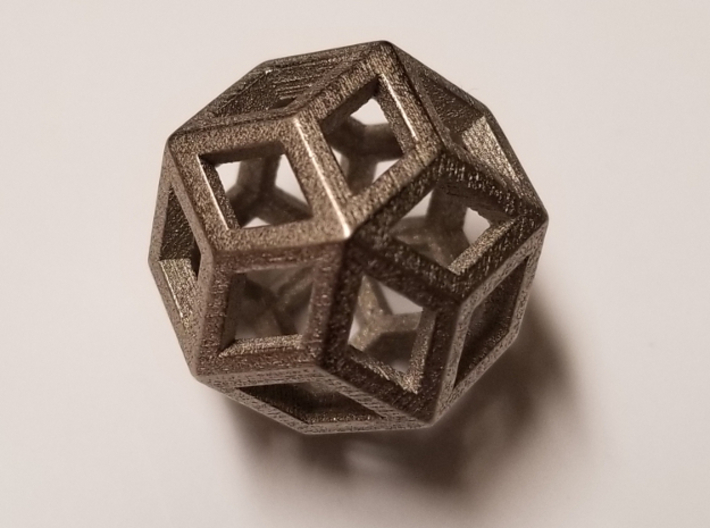 Rhombic Triacontahedron Steel 1&quot; 3d printed