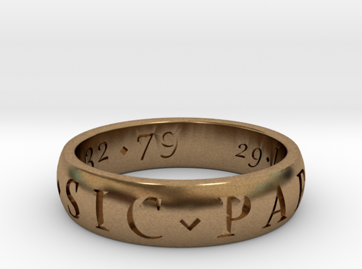 Size 11.5 Sir Francis Drake, Sic Parvis Magna Ring 3d printed