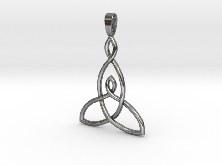 Mother and Child Knot Pendant 3d printed 