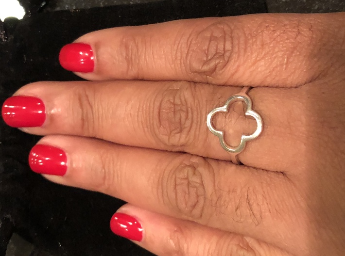 Clover Ring 3d printed Sterling Silver