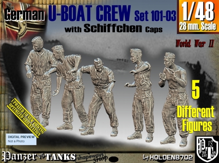 1/48 German U-Boot Crew Set101-03 3d printed