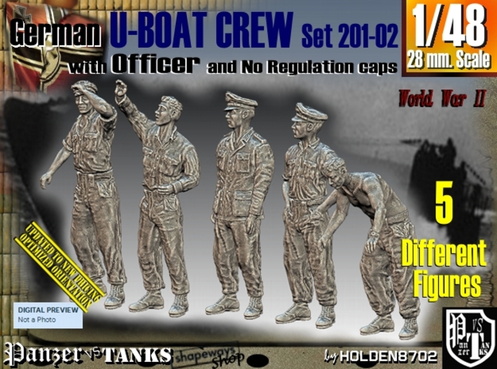 1/48 German U-Boot Crew Set201-02 3d printed