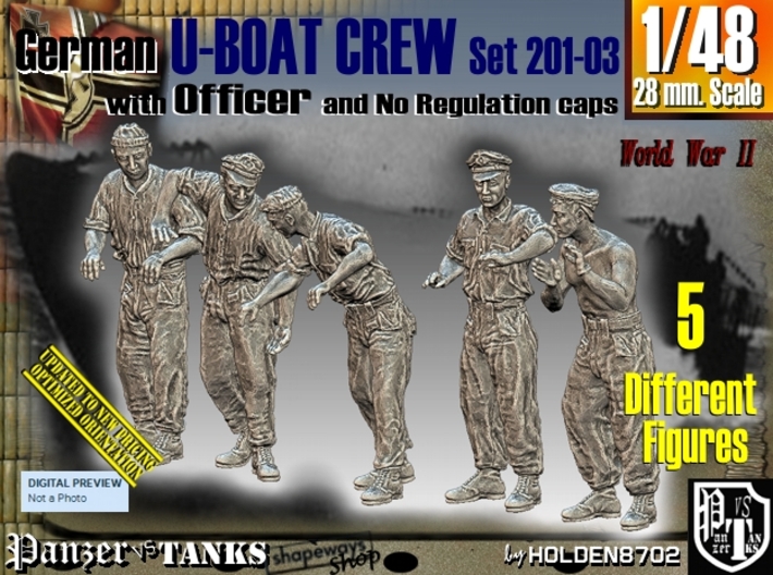 1/48 German U-Boot Crew Set201-03 3d printed