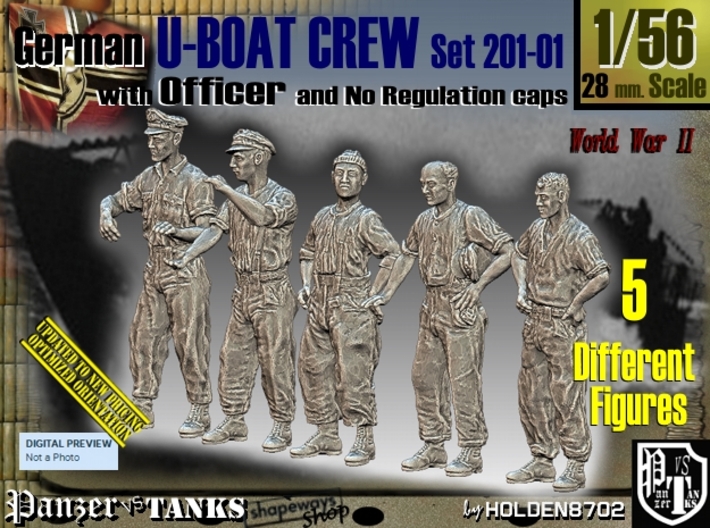 1/56 German U-Boot Crew Set201-01 3d printed