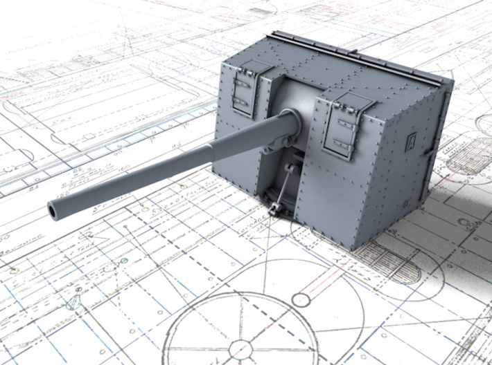 1/700 4.7"/45 QF MK IX CPXVII Guns Ports Closed x8 3d printed 3d render showing product detail