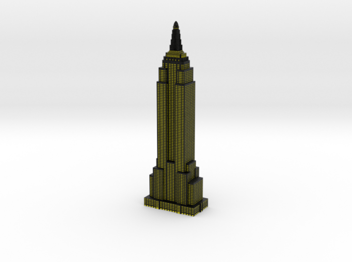 Empire State Building - Black w Yellow windows 3d printed