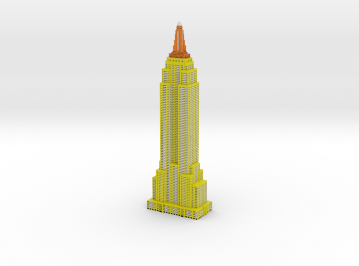 Empire State Building - Yellow w Black windows 3d printed