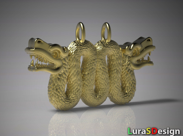 Double Serpent Pendant 3d printed