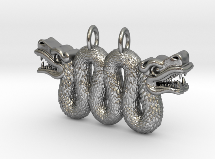 Double Serpent Pendant 3d printed