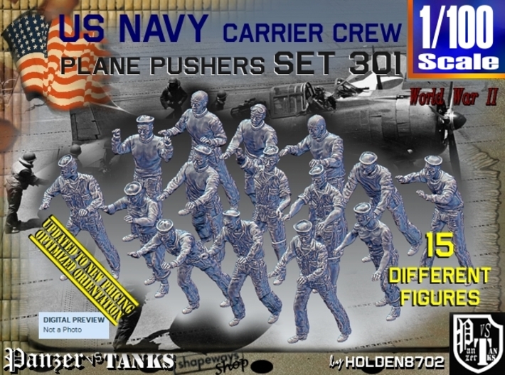 1/100 USN Carrier Deck Pushers Set301 3d printed