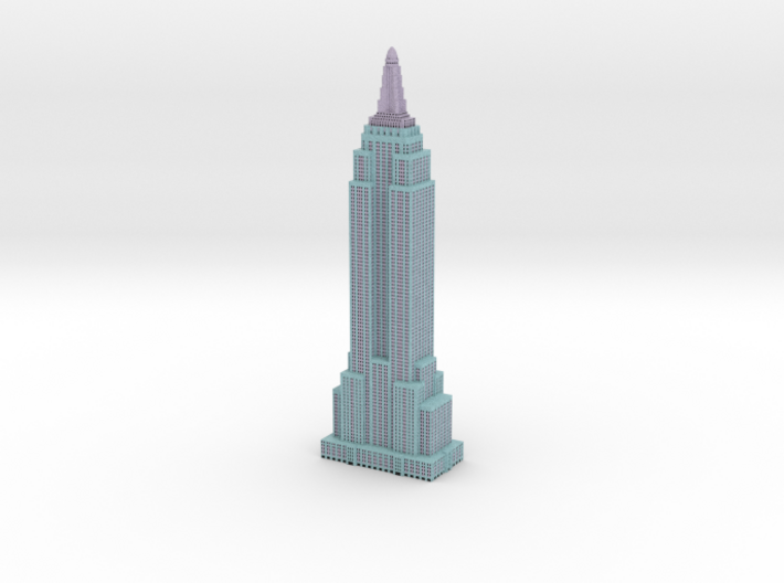 Empire State Building - Light Blue w Black windows 3d printed