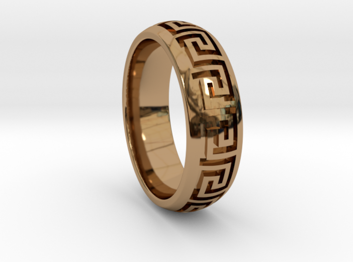 Greek Pattern Ring 01 3d printed