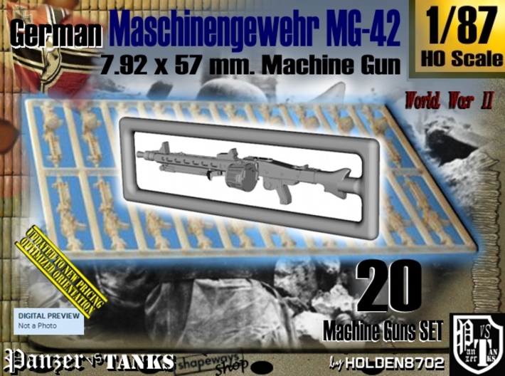 1/87 Machine Gun MG-42 Set001 3d printed