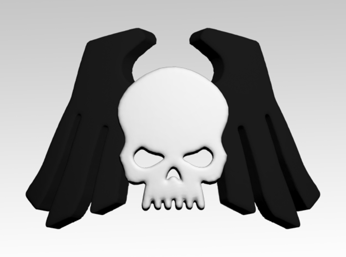 Skull &amp; Wings 3 Shoulder Icons x50 3d printed Product is sold unpainted.