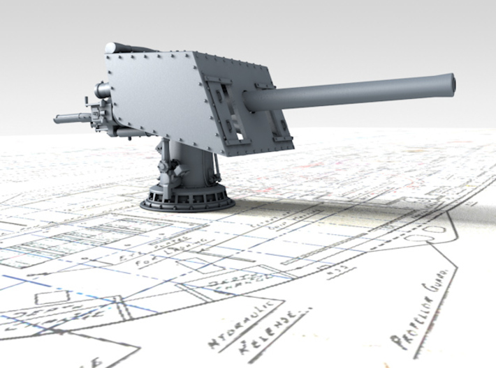 1/144 V & W Class 4"/45 (10.2 cm) MKV CPII Guns x2 3d printed 3d render showing product detail