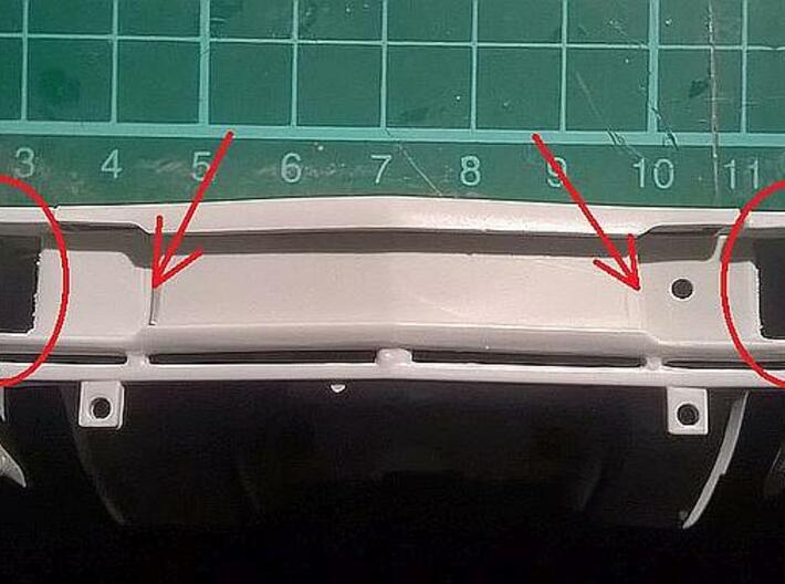 1/25 1969 Plymouth GTX Grill 3d printed filing necessary at marked areas