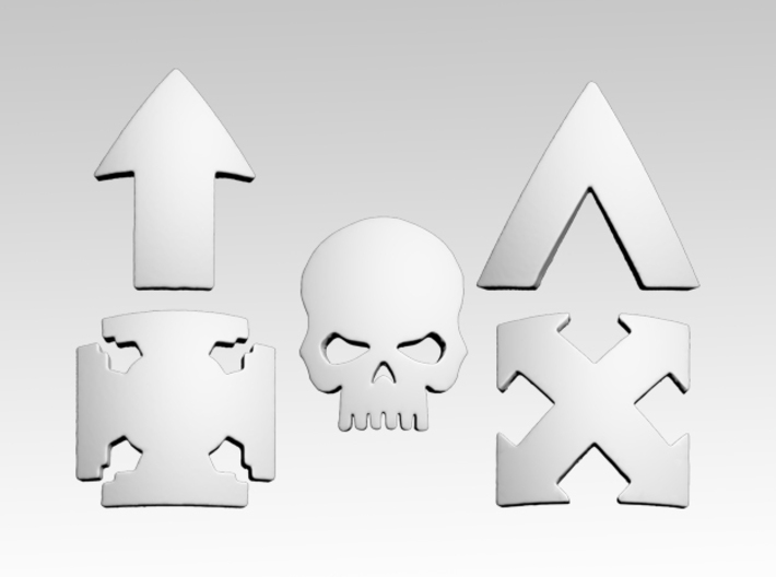 Squad Symbols 1 Shoulder Icons x50 3d printed Product is sold unpainted.