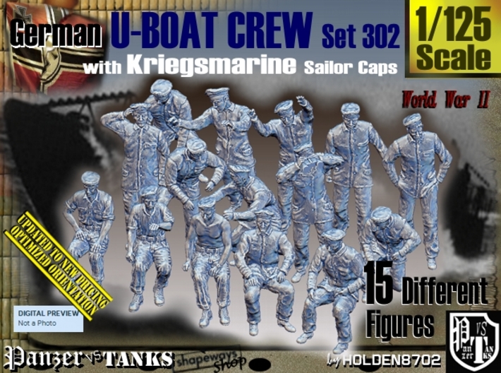 1/125 German U-Boot Crew Set302 3d printed
