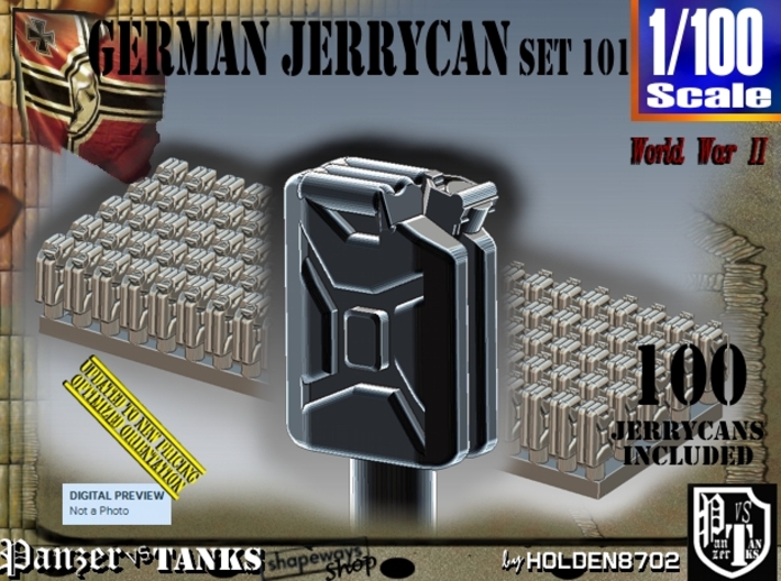 1/100 German Jerrycans Set101 3d printed