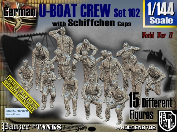 1/144 German U-Boot Crew Set102 3d printed