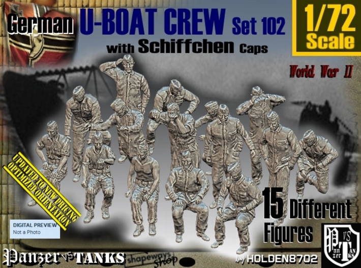 1/72 German U-Boot Crew Set102 3d printed