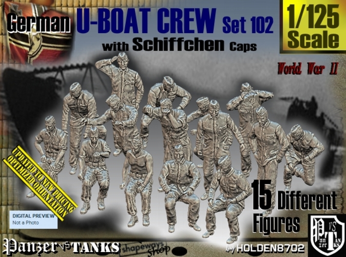 1/125 German U-Boot Crew Set102 3d printed