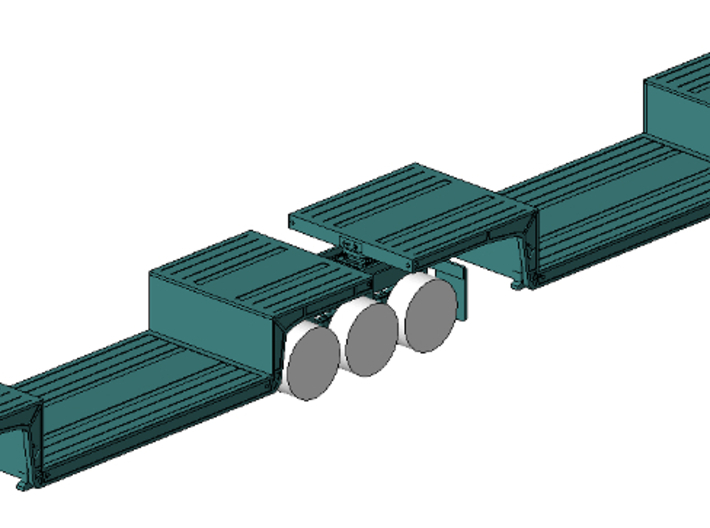 1/64th Double Drop Flatbed B Train trailers 3d printed 