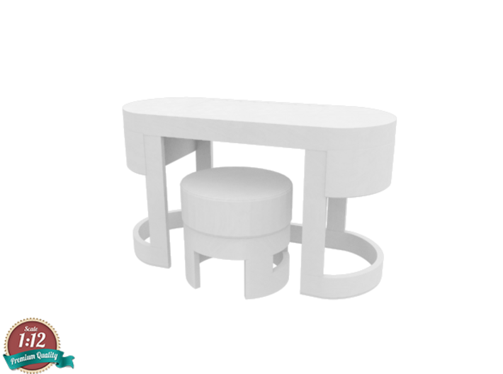 Miniature Turri Dressing Table &amp; Pouf Dolce 3d printed Miniature Turri Dressing Table &amp; Pouf Dolce