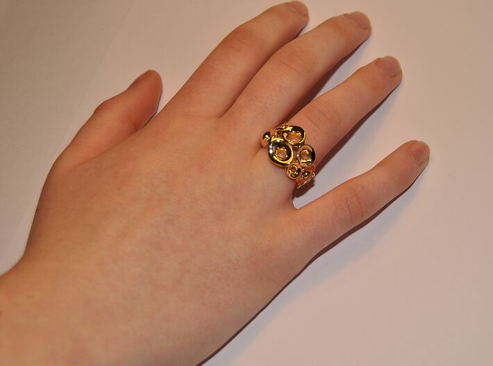 Mo-at size Double Ring 3d printed We love you Ring