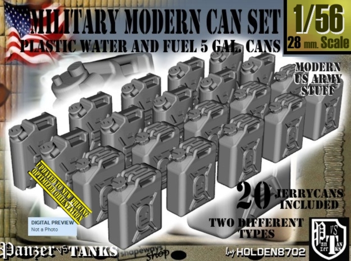 1/56 Military Fuel+Water Can Set401 3d printed
