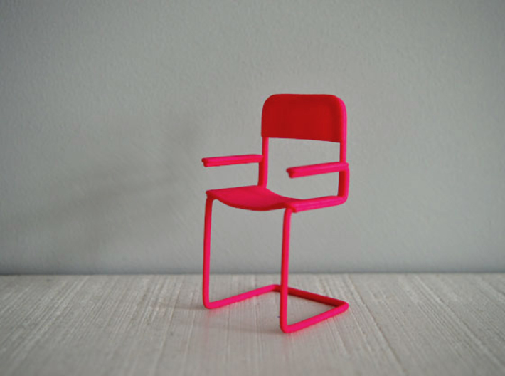 1:12 Chair complete 2 3d printed 1:12 Stoel 2 - roze