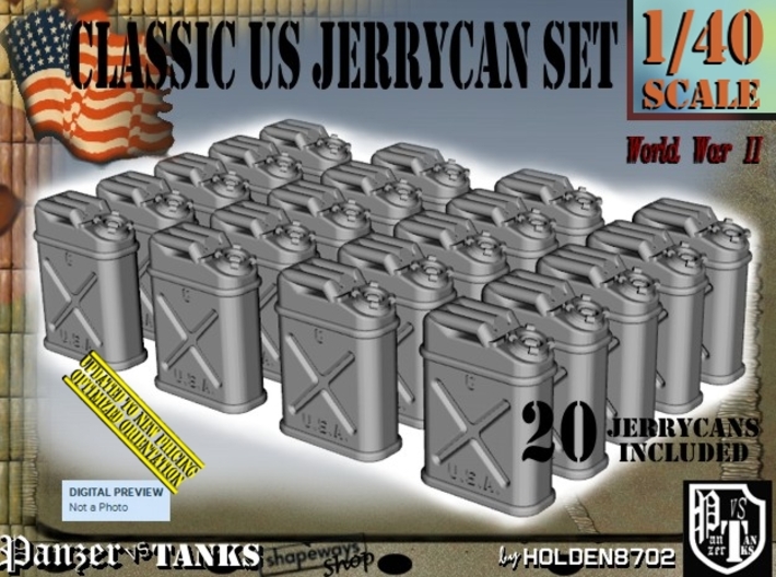1/40 US Jerrycan x20 Set101 3d printed