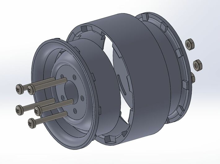 1.9 steel beatlock wheels part 2/3 rear 3d printed 