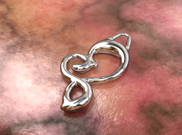 Twisted heart 3d printed silver material