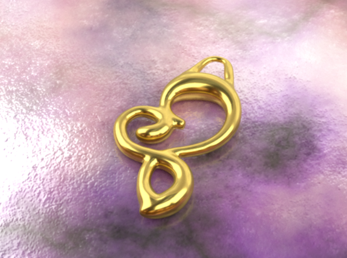 Twisted heart 3d printed gold material