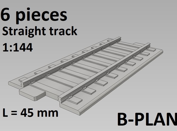 1/144th scale Straight Tracks (6 pcs) 3d printed